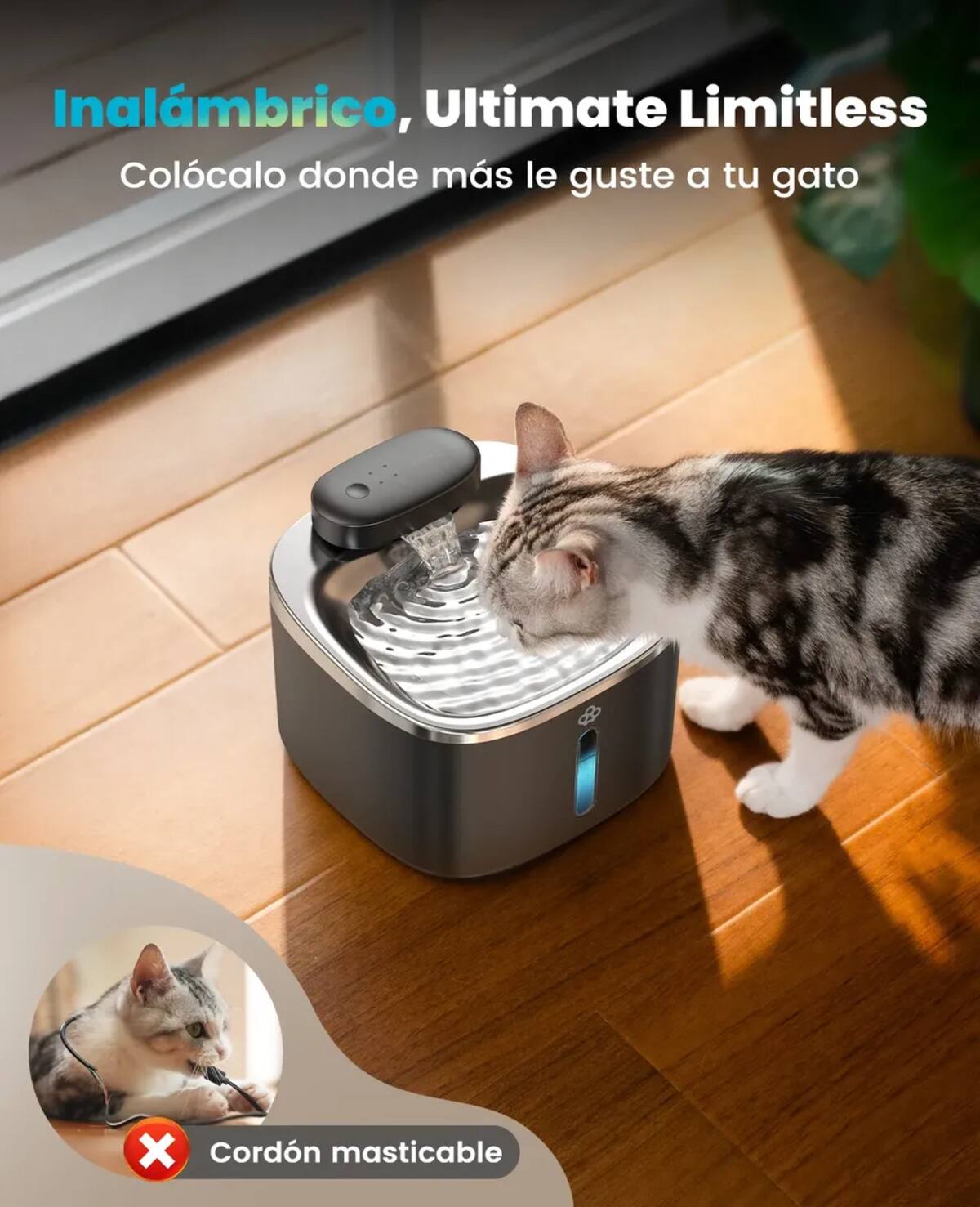 Fuente de agua inalámbrica para mascotas | Mercado Libre