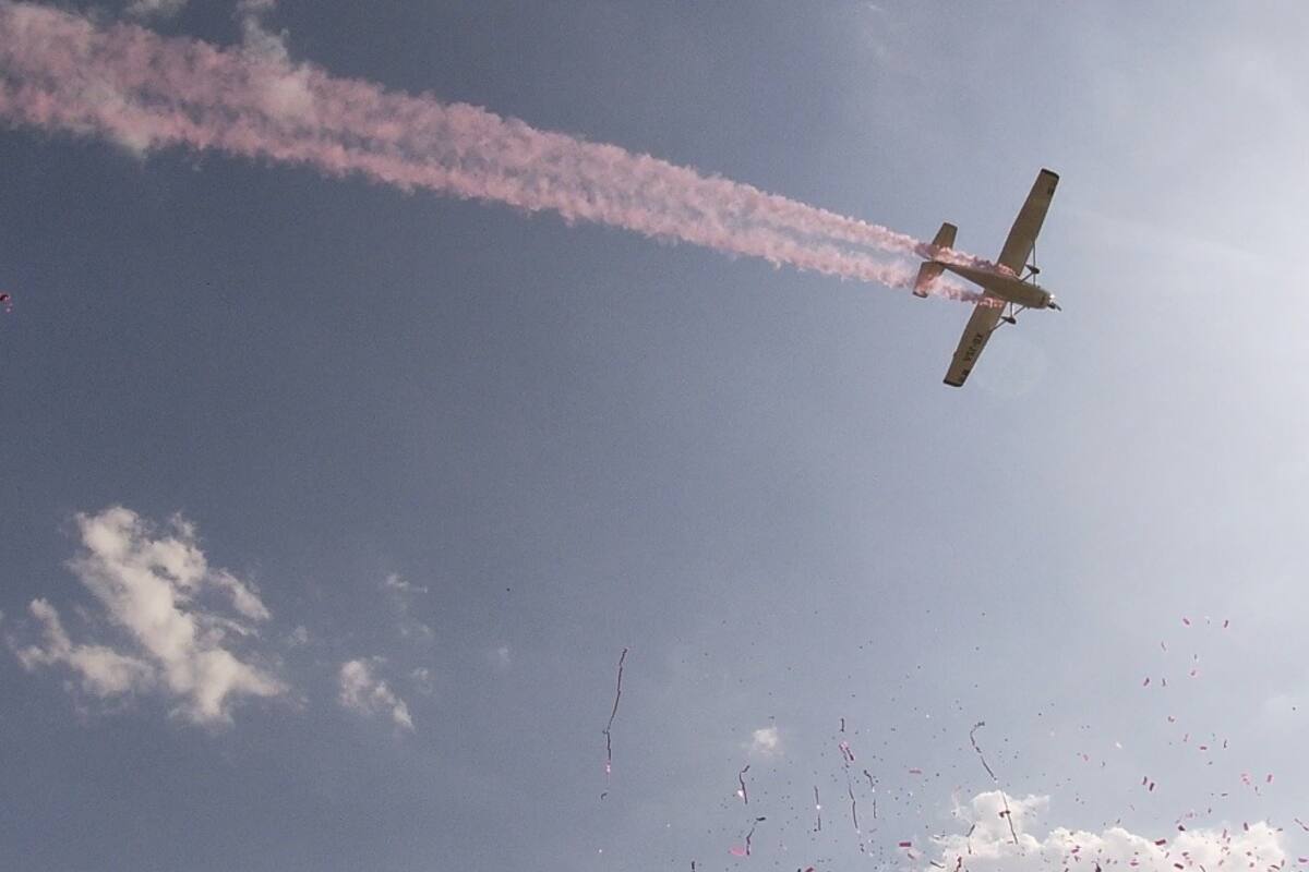 VIRAL: avioneta casi atropella a futuros padres