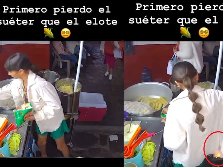 Joven se incendia el saco mientras servía sus tostielotes… pero nunca soltó la botana