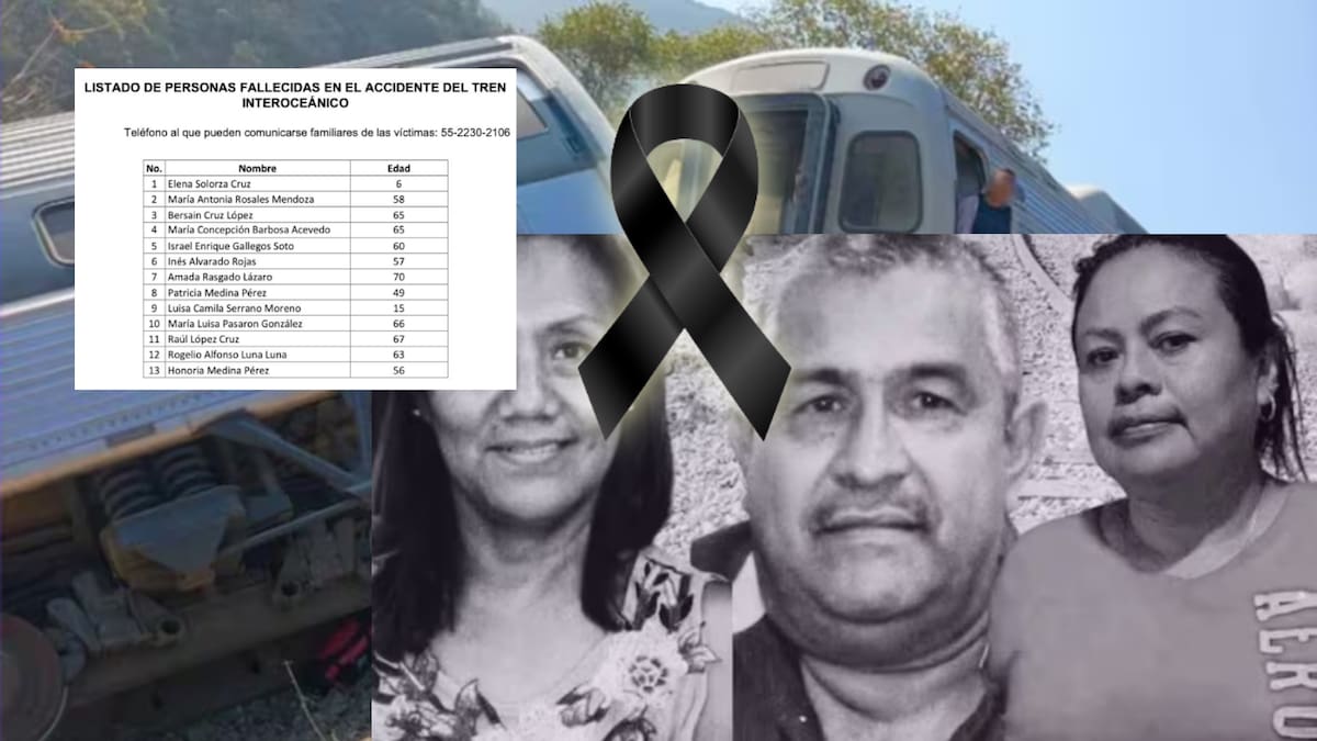 El descarrilamiento del Tren Interoceánico dejó 13 víctimas mortales que ya fueron identificadas. | Especial GH y Archivo GH