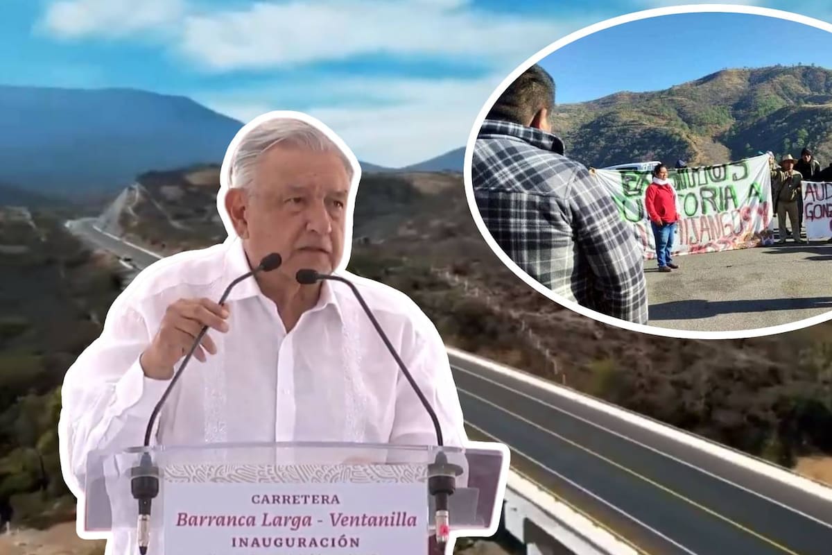 Carretera recién inaugurada ayer por AMLO es bloqueada