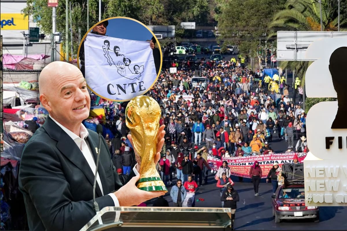 Con protestas, bloqueos y estatuas vandalizadas, la CNTE pone en jaque el Fan Fest del Zócalo a nueve días del Mundial: la FIFA ya canceló su primera capacitación presencial por seguridad