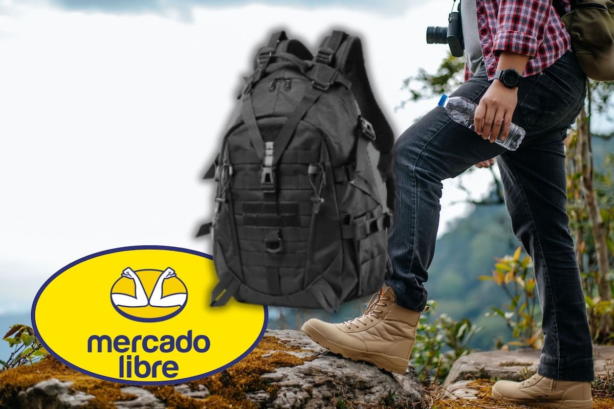 Mercado Libre rebaja 46% una mochila táctica militar de 35L con envío gratis para que campistas y estudiantes protejan sus pertenencias con lona impermeable de alta resistencia
