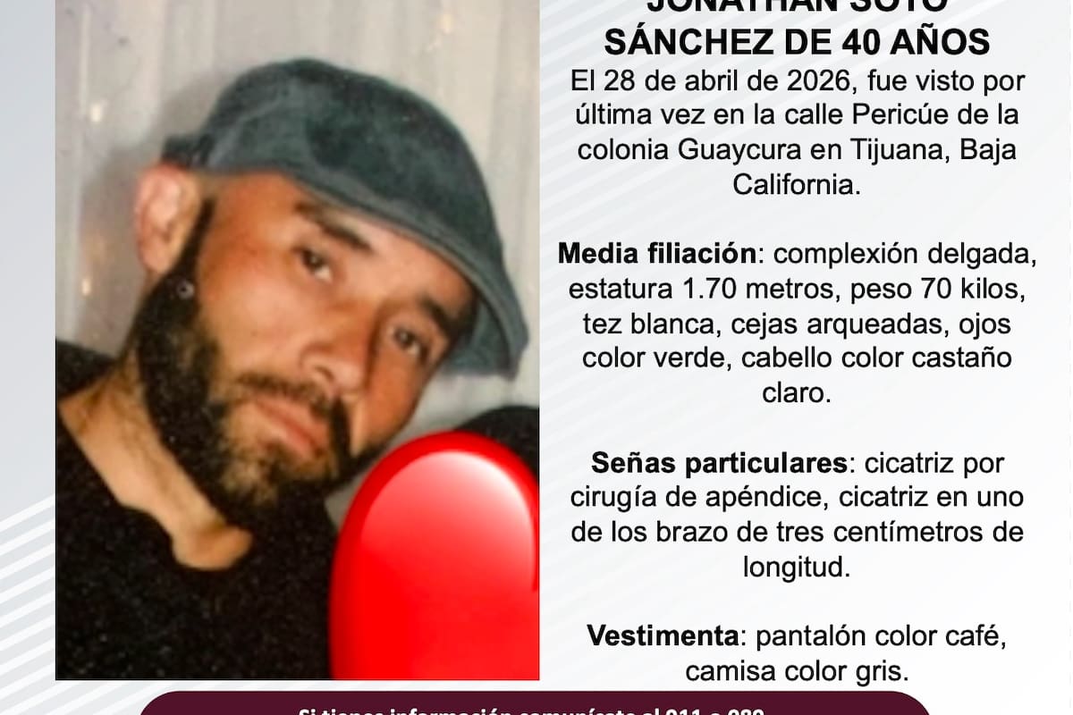 Se busca a Jonathan Soto Sánchez de 40 años
