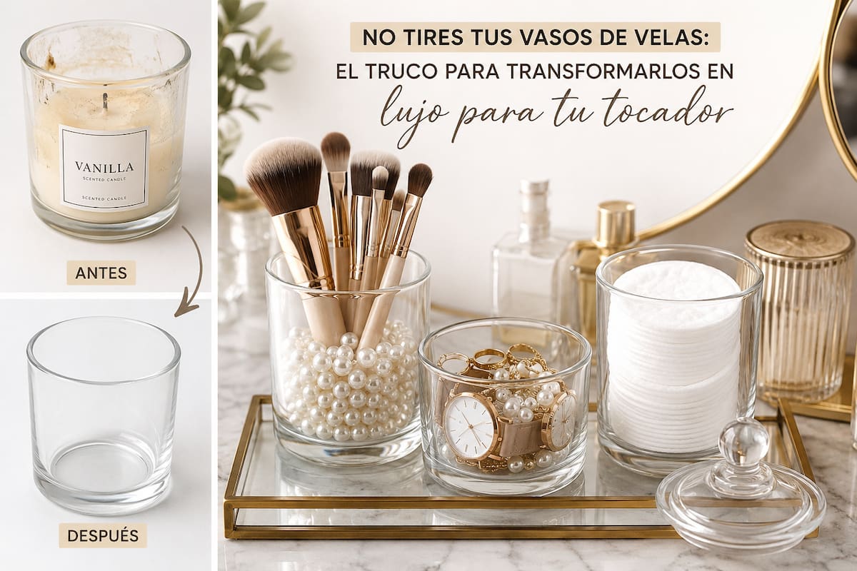 No tires tus vasos de velas: el truco para transformarlos en lujo para tu tocador