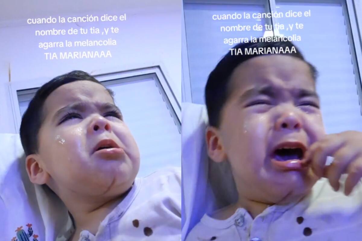Niño comienza a llorar al escuchar una canción que dice el nombre de su tía (VIDEO)