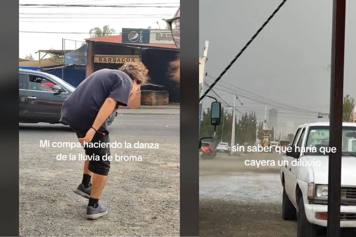 VIDEO: Joven reta a Tláloc con danza de la lluvia, aguacero se suelta después, “llévenlo de gira por todo MEXICO”