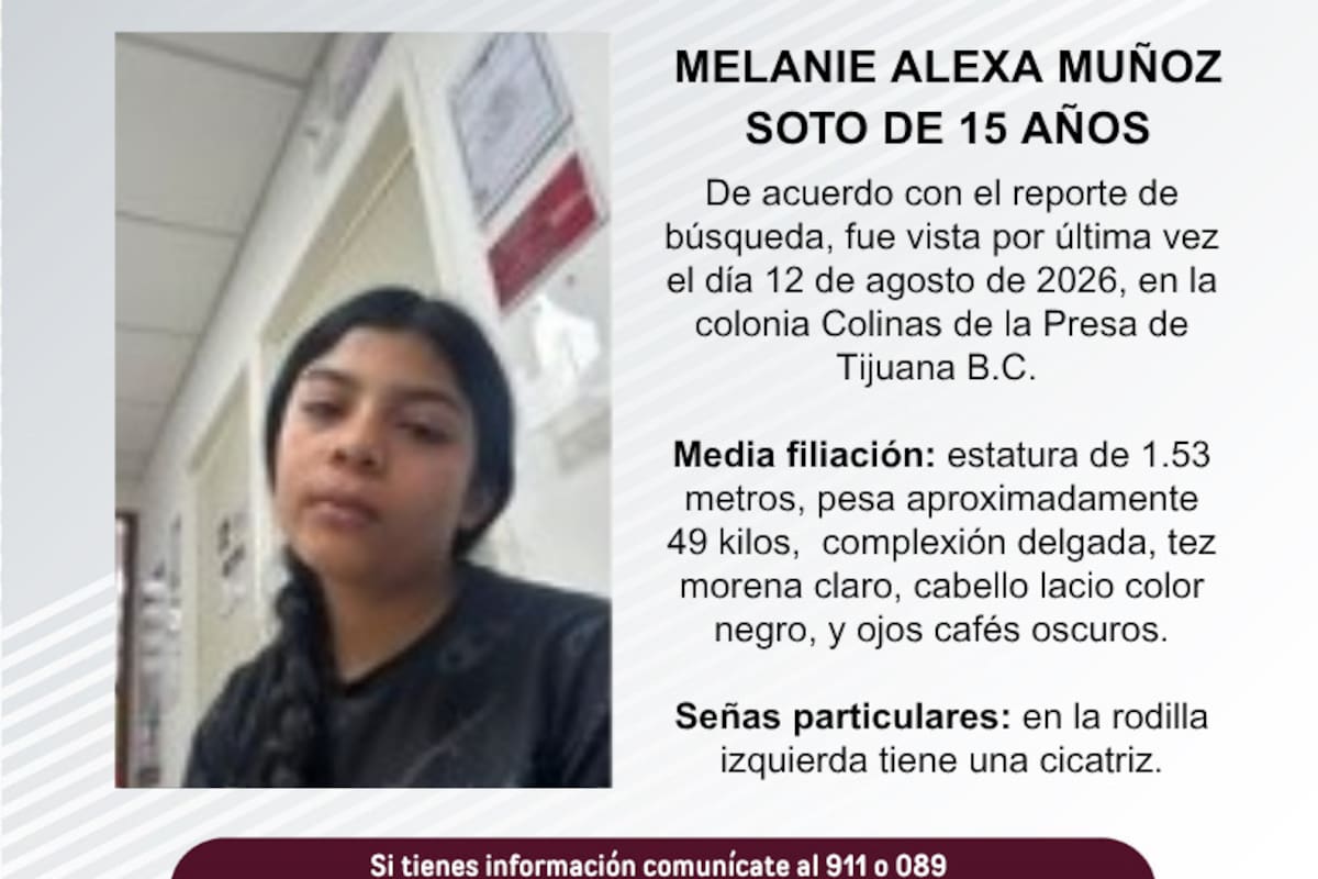 Se busca Melanie Alexa Muñoz Soto de 15 años de edad