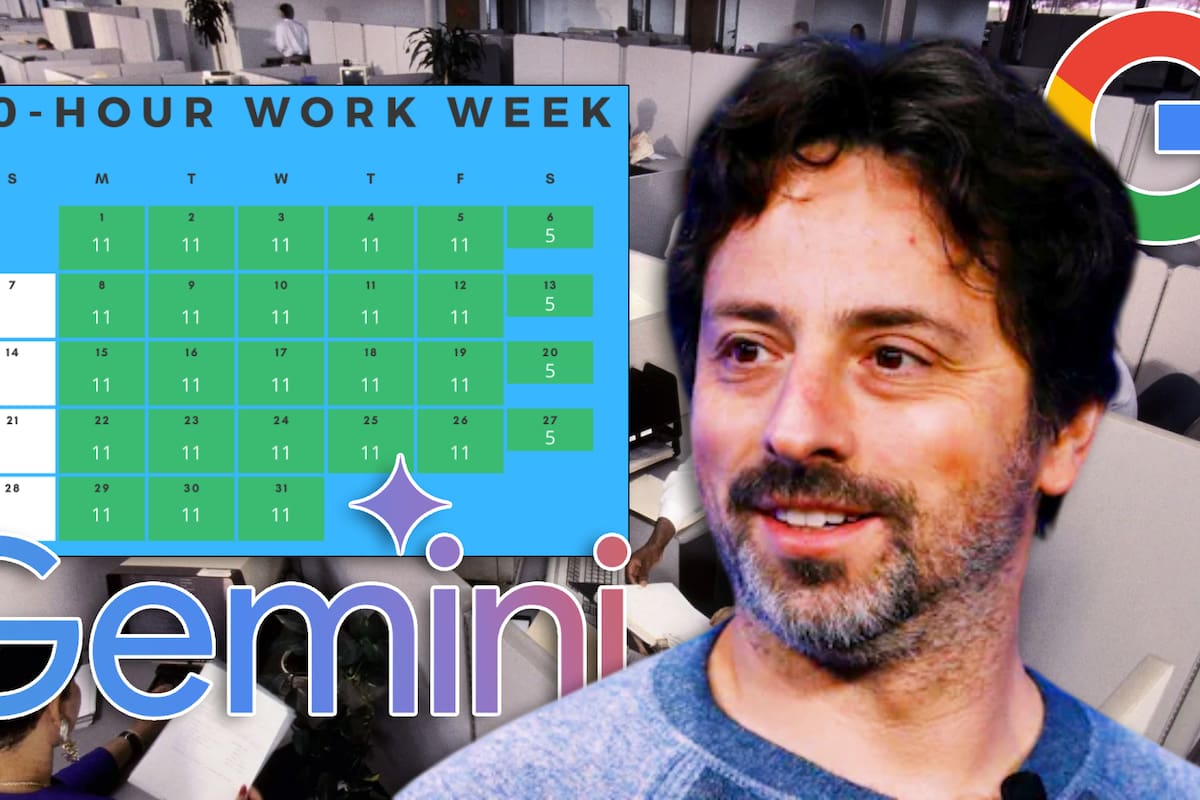 Co-fundador de Google apoya la semana de trabajo de 60 horas: “Es la ideal para la productividad”, escribió a los desarrolladores de Gemini IA