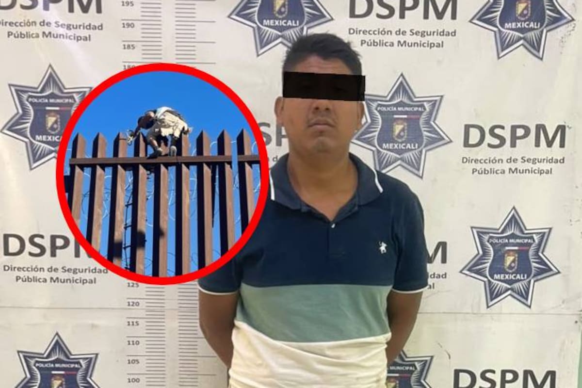Intenta cruzar a Estados Unidos con una escalera y lo abandonan en lo alto del cerco fronterizo