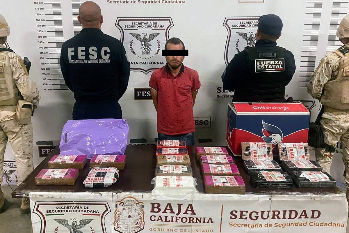 Hombre transportaba 20 kilos de fentanilo en taxi libre en Tijuana