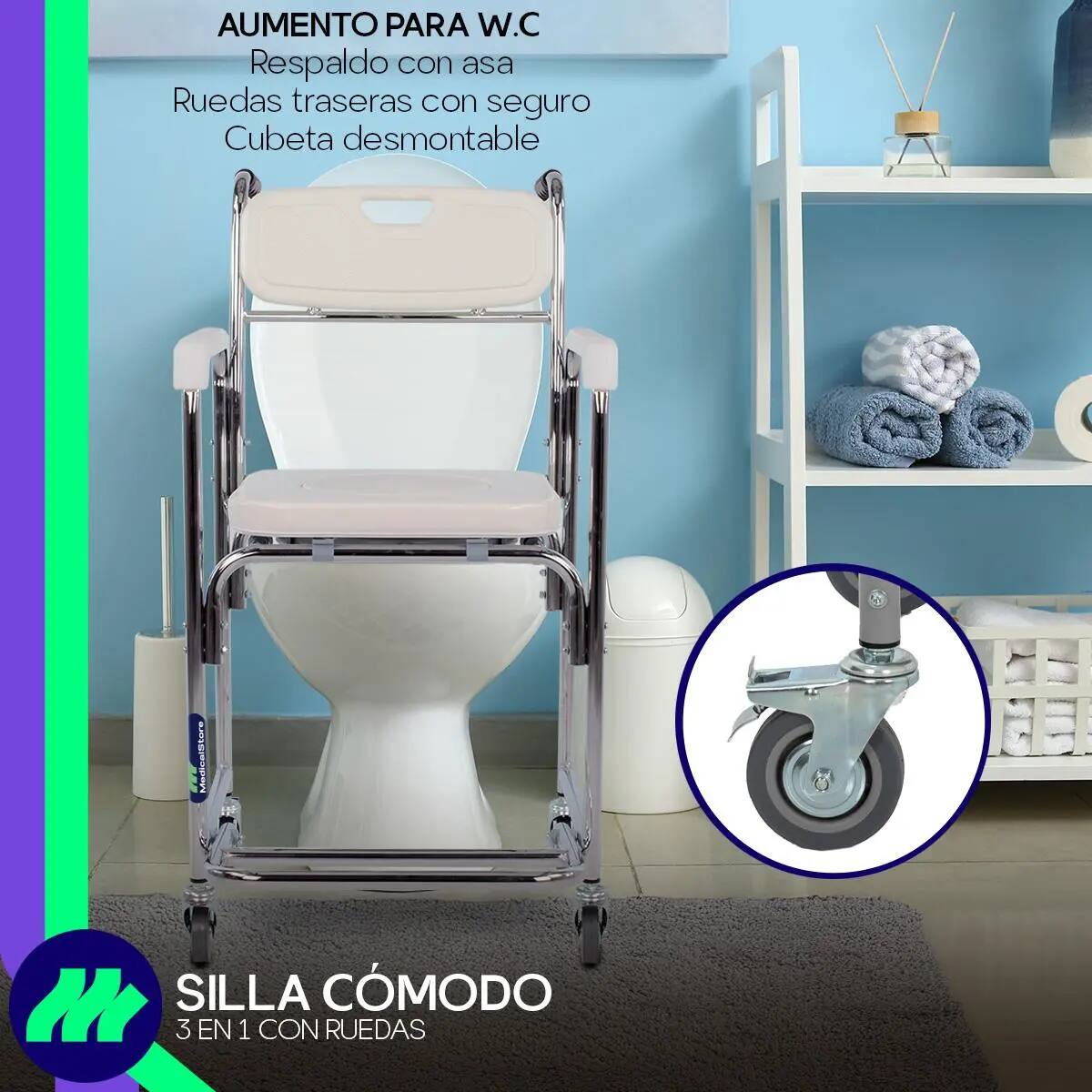 Silla Cómodo Ducha Para Baño 3 En 1 | Mercado Libre