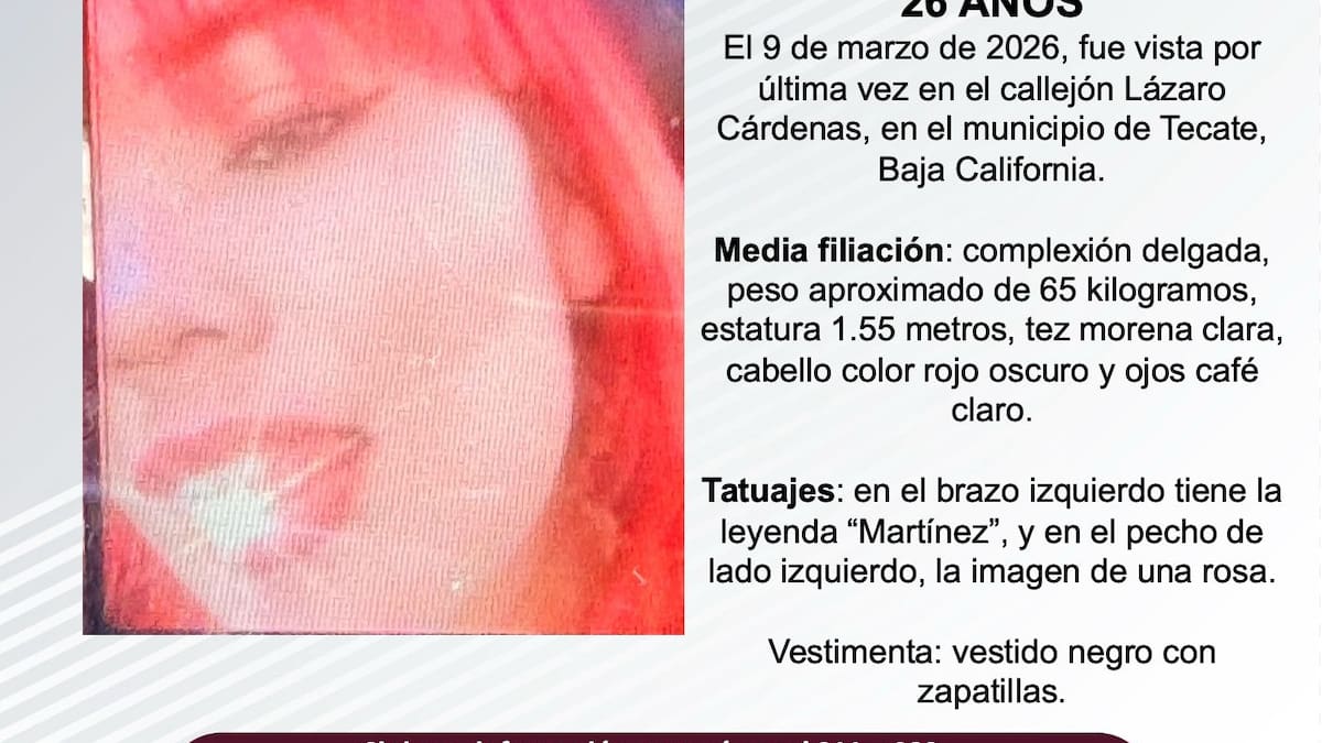 Se busca a Paola Yesennia Rodríguez Martínez de 26 años de edad.
