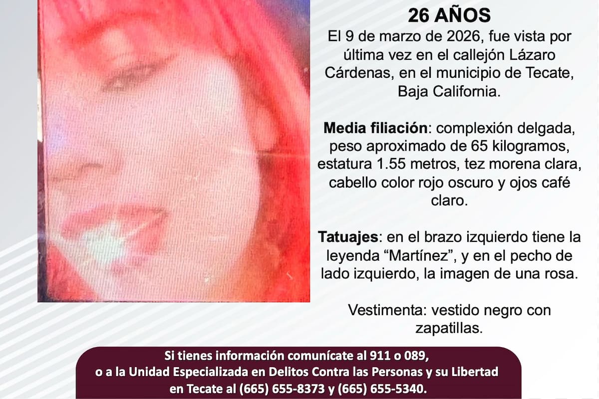 Se busca a Paola Yesennia Rodríguez Martínez de 26 años de edad.