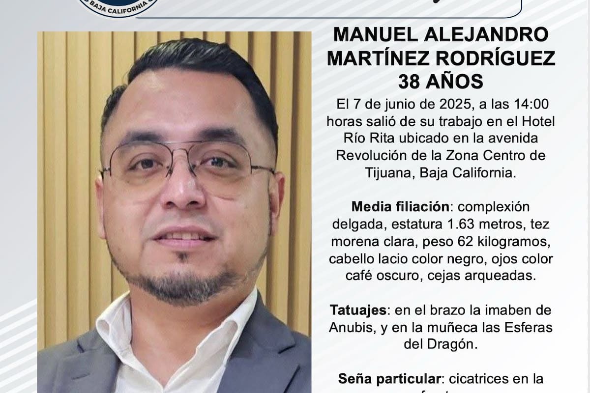 Se busca a Manuel Alejandro Martínez Rodríguez de 38 años de edad