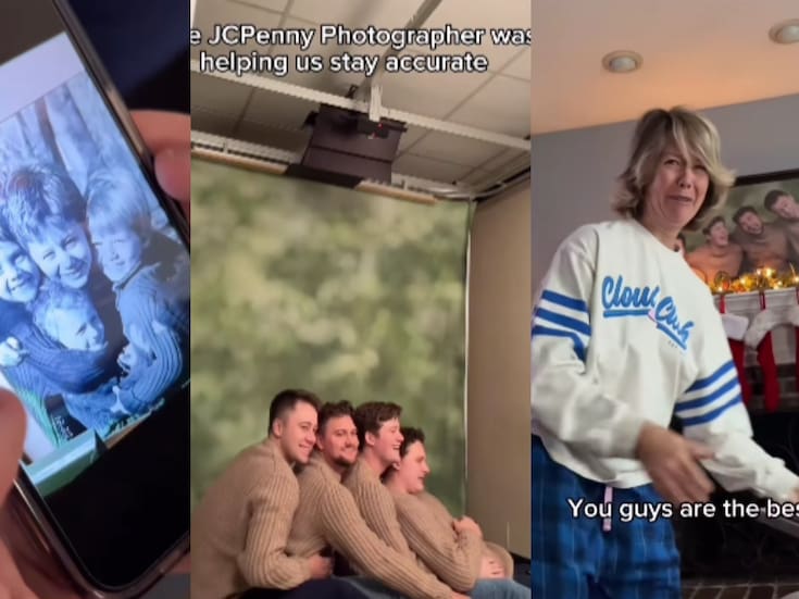 Hermanos recrean sus fotos de la infancia y hacen llorar a su mamá