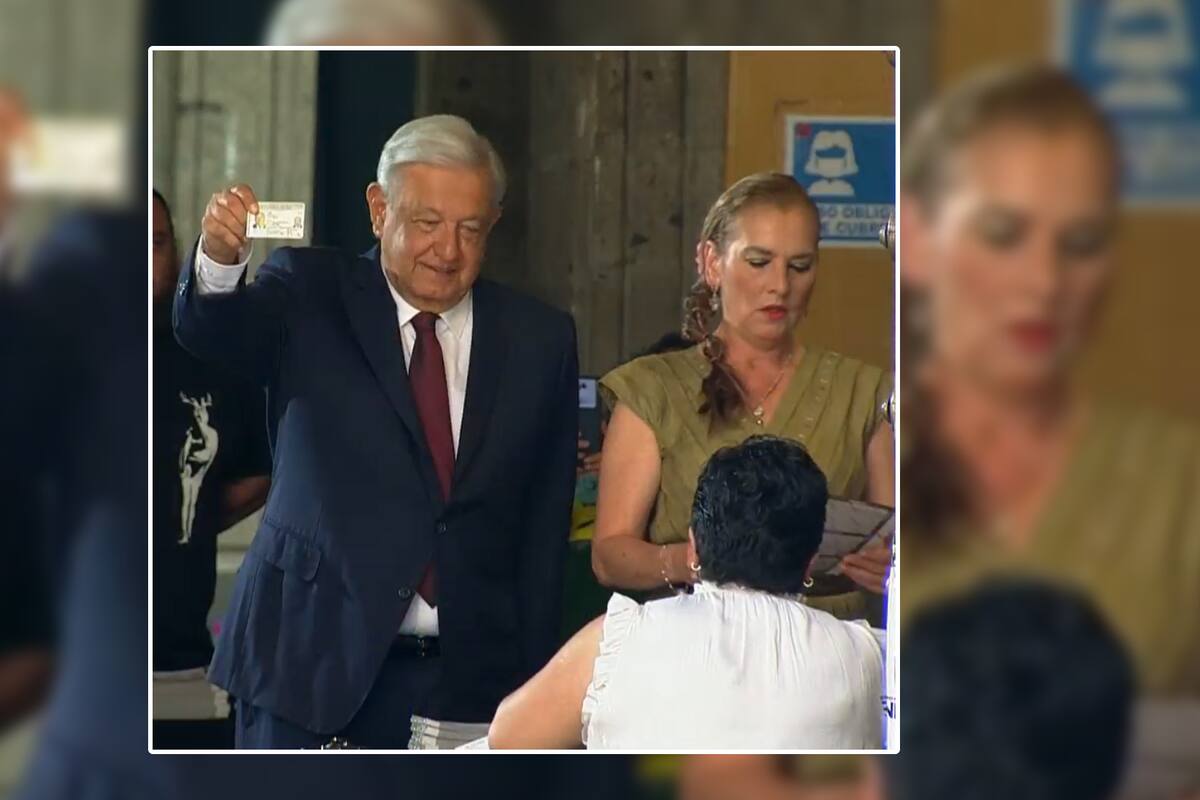 AMLO vota sin declaraciones ante preguntas: “ Lo que diga mi dedito”