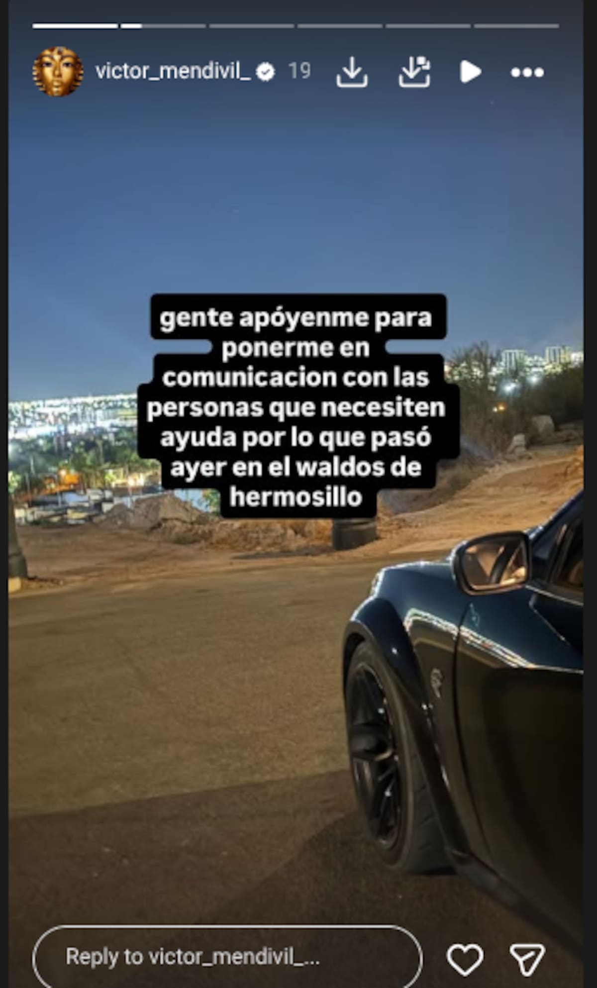 Víctor Mendívil ofrece ayuda a los afectados por el incendio en Waldo's | Insragram @victor_mendivil_