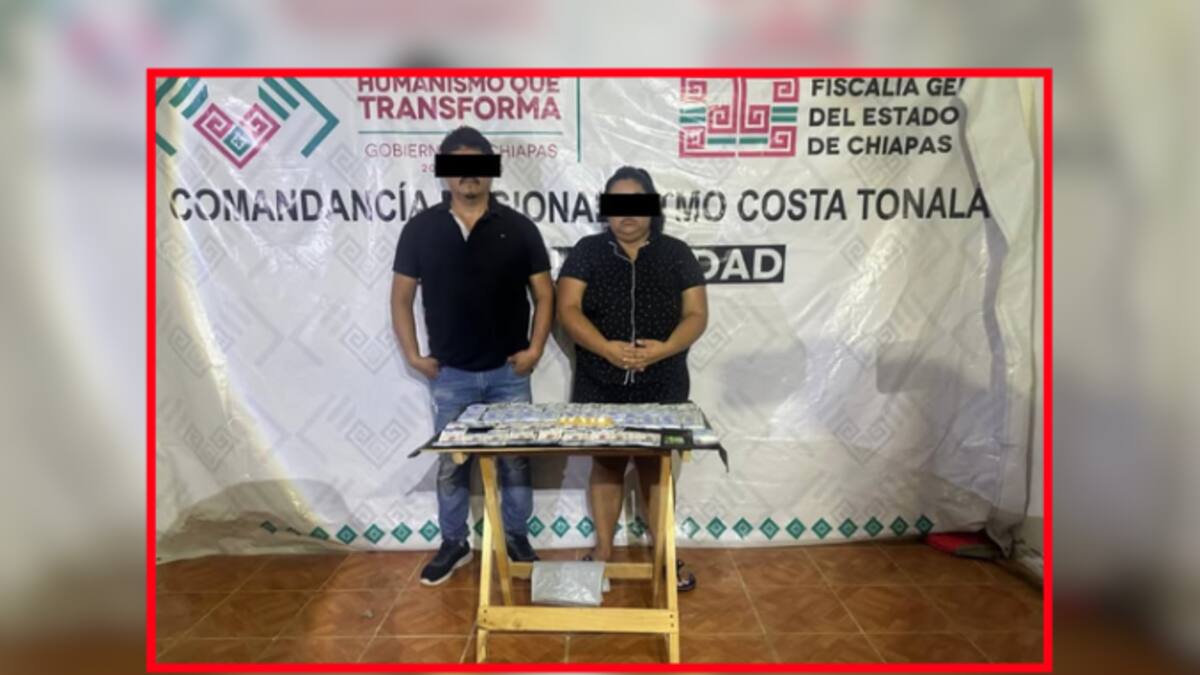 Cateo en Chiapas termina con dos detenidos, drogas y más de 66 mil pesos en efectivo