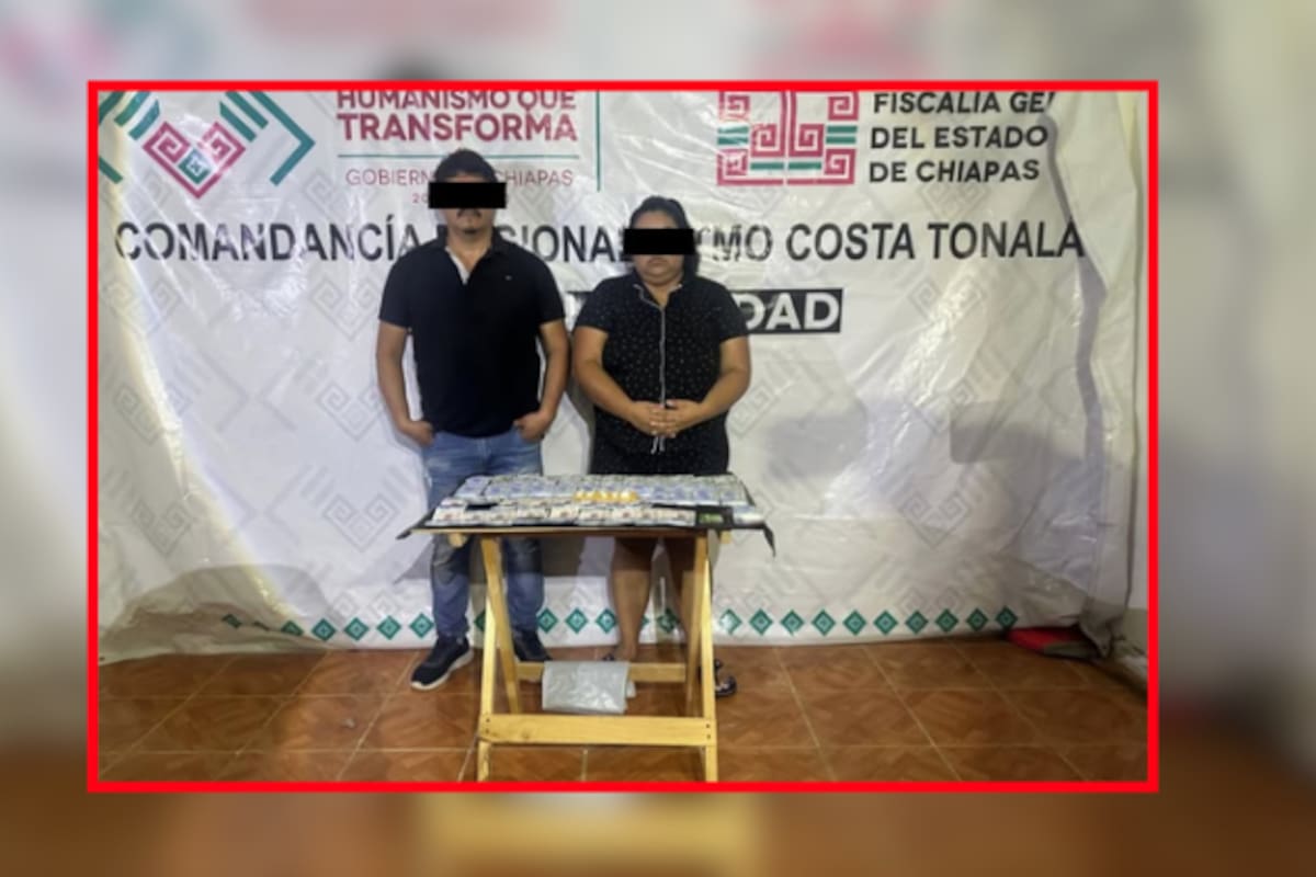 Cateo en Chiapas termina con dos detenidos, drogas y más de 66 mil pesos en efectivo