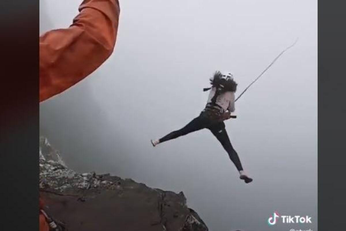 Esta mujer da un salto "infinito"