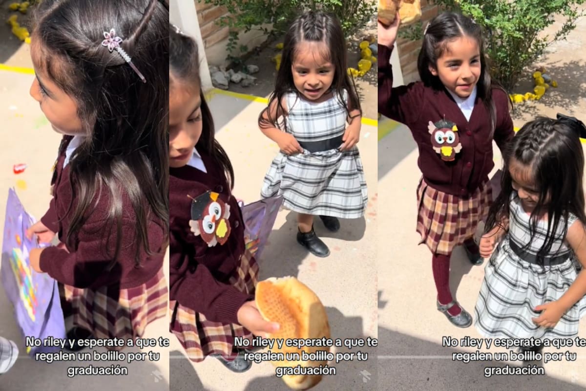 VIRAL | Niña se gradúa del kinder y la sorprenden al regalarle un bolillo mordido