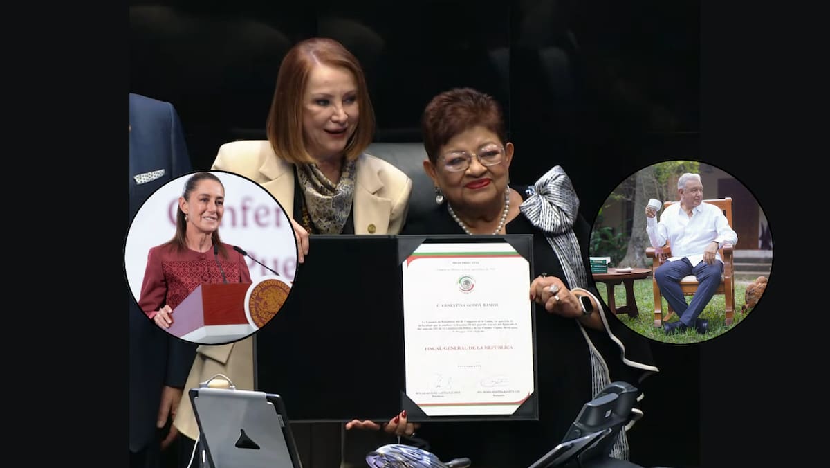 Godoy cita a AMLO en su primer mensaje como Fiscal. Foto: AP, X de Ernestina Godoy y AMLO