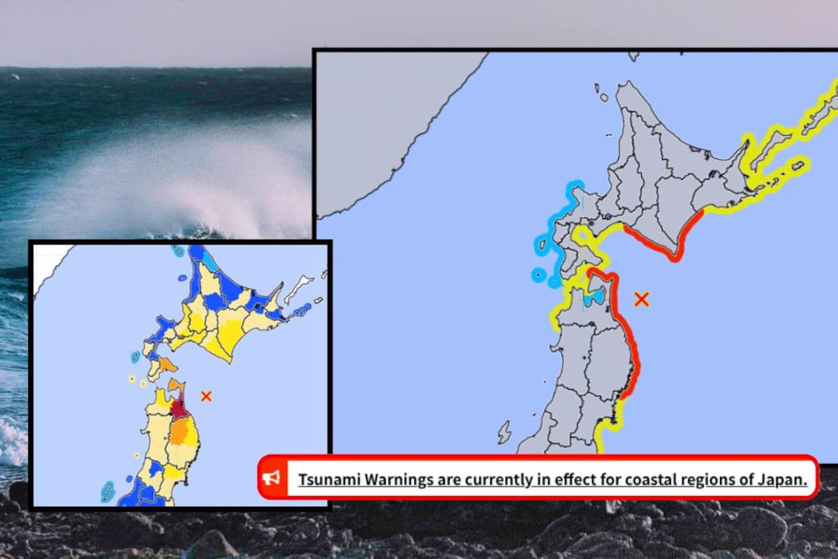 Japón activa alerta de tsunami tras fuerte terremoto en el norte del país con magnitud de 7.6; JMA advierte peligro inmediato para comunidades costeras