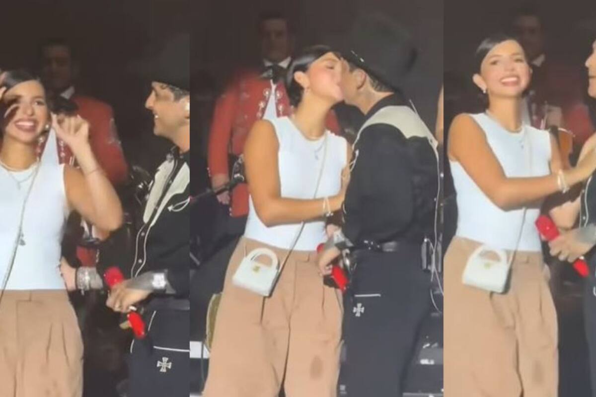 Ángela Aguilar acompaña a su esposo, Christian Nodal, durante un concierto en Mazatlán