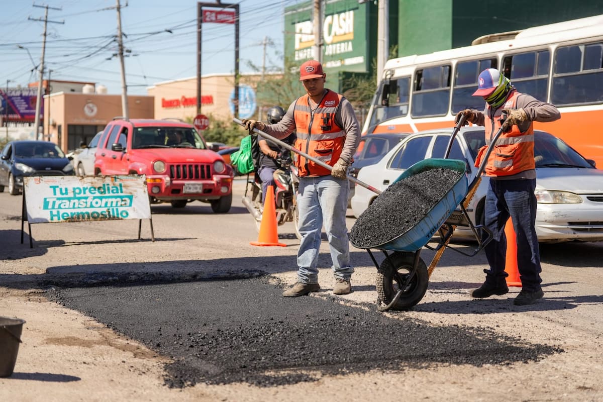 Hermosillo avanza en bacheo y rehabilitación de calles; suman más de un millón de metros cuadrados intervenidos