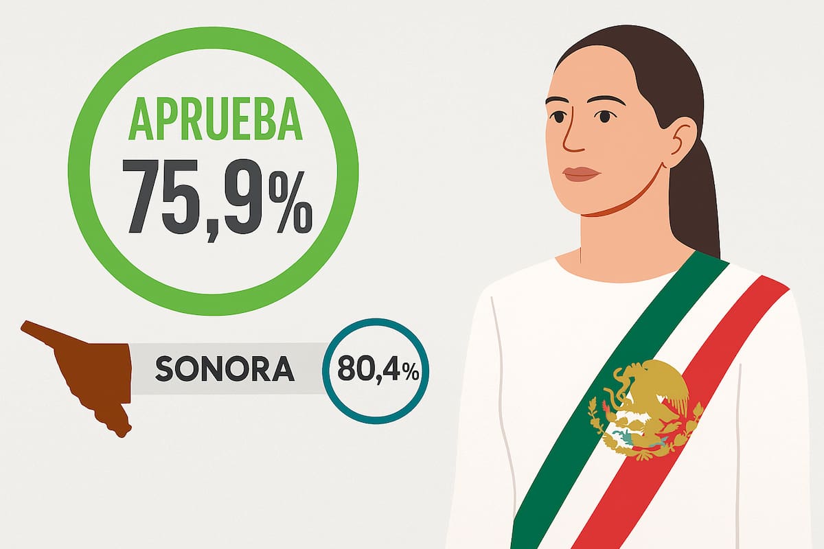 Sonora se posiciona entre los estados que más apoyan a Claudia Sheinbaum: 80.4% aprueba su gobierno