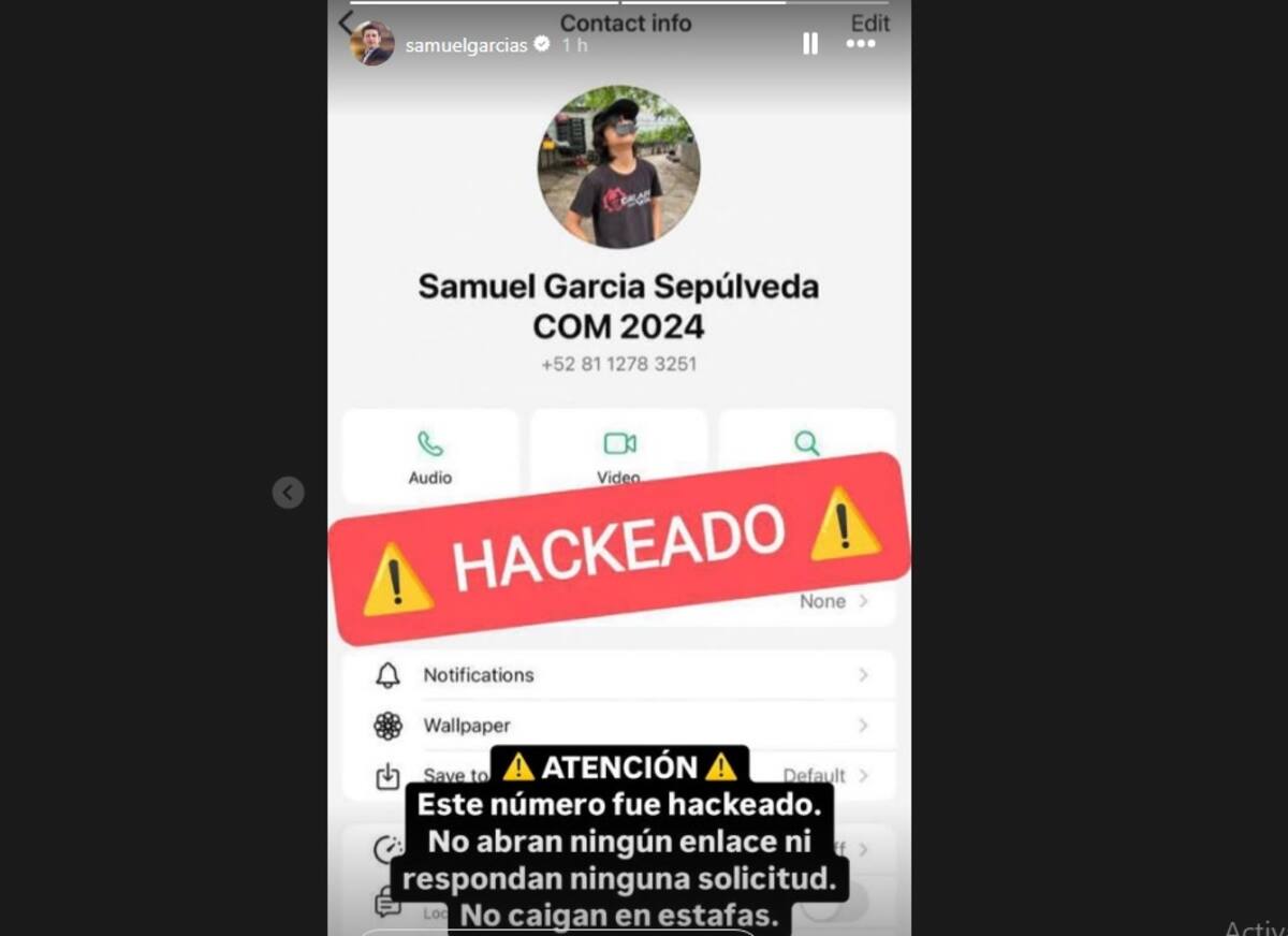 Desde la gobernación señalaron que el número fue hackeado y pidieron no contestar los mensajes que vengan de ese número, ni algún link. Foto: Especial / Capture.