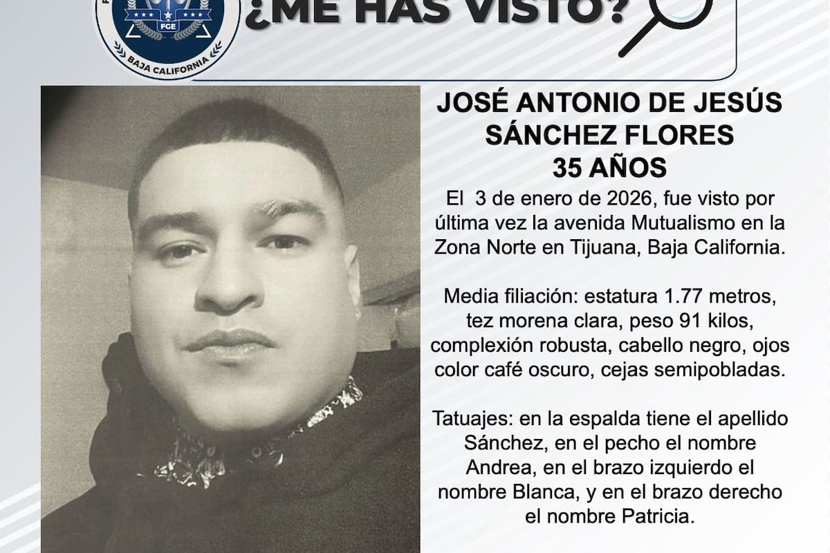 Se busca a José Antonio de Jesús Sánchez Flores de 35 años