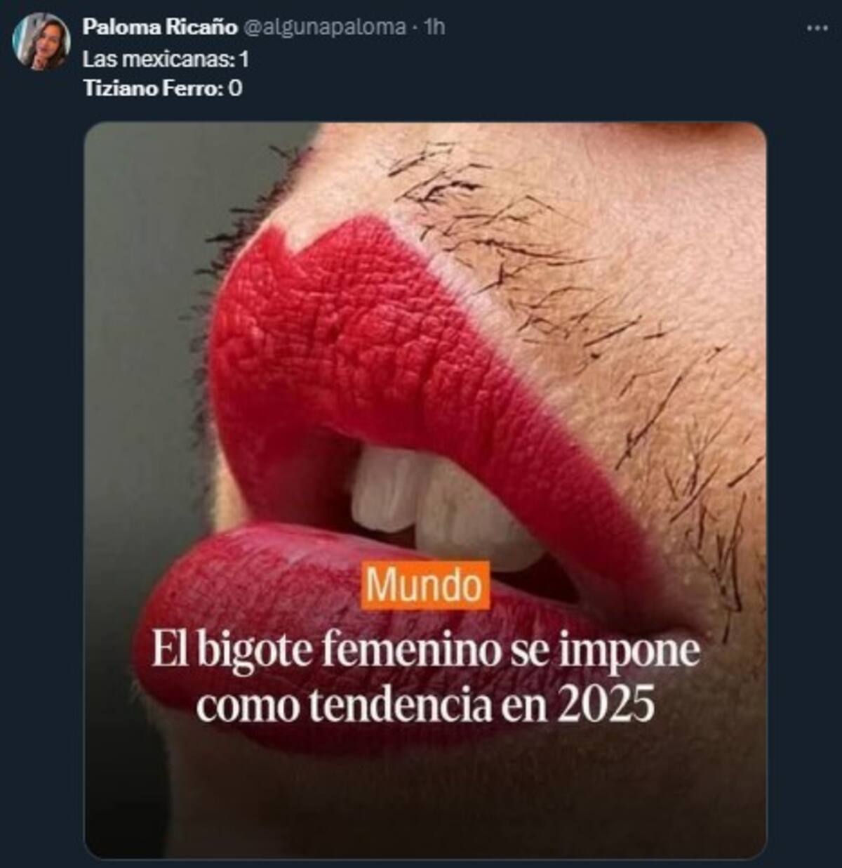 Tiziano Ferro se vuelve tendencia de la presunta moda del bigote femenino