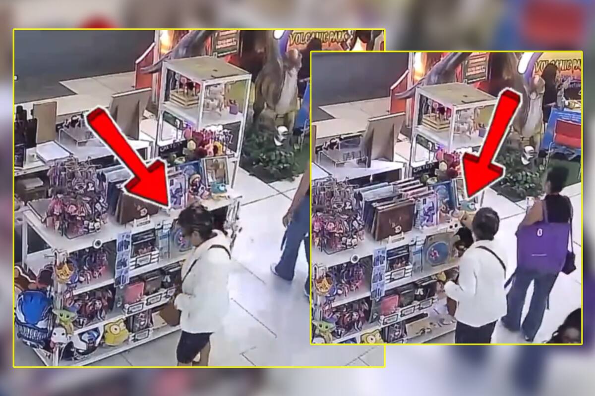 Captan a abuelita robando en un centro comercial de Puebla