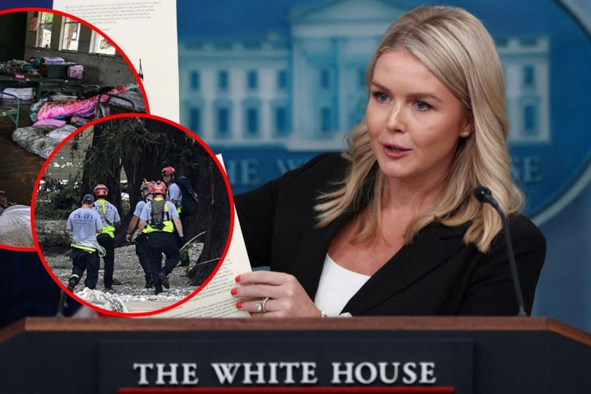 Leavitt acusa a los demócratas de difundir “mentiras perversas” sobre Trump tras las inundaciones en Texas