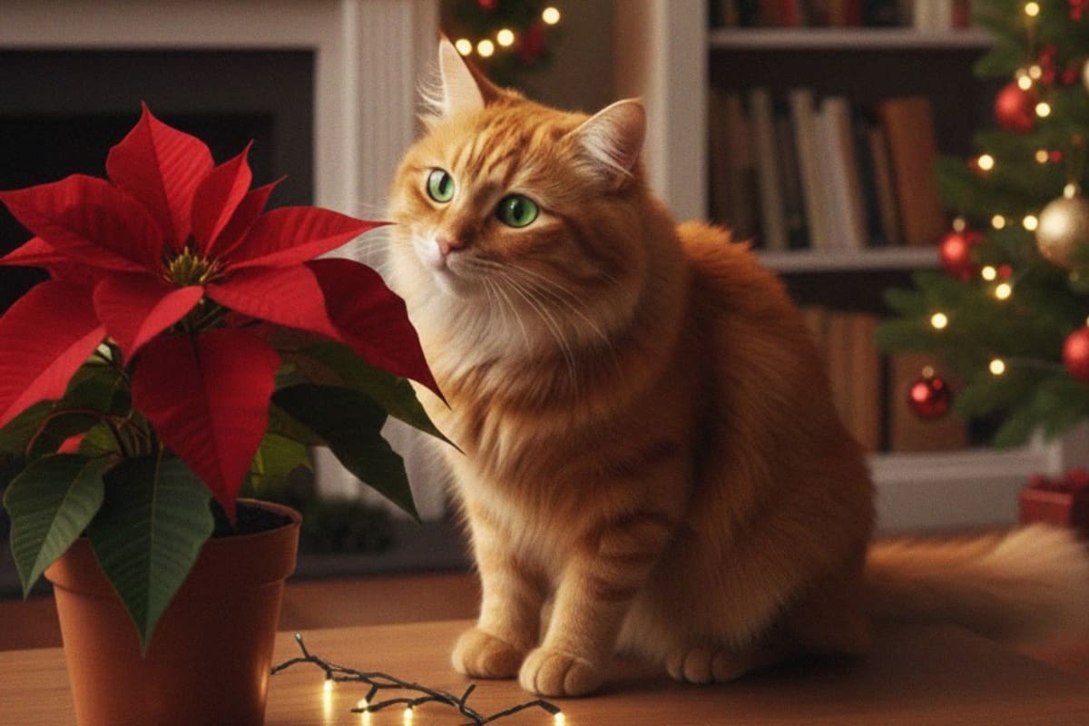 ASPCA y FDA alertan: las 4 plantas de Navidad que podrían intoxicar a tu gato sin que lo notes