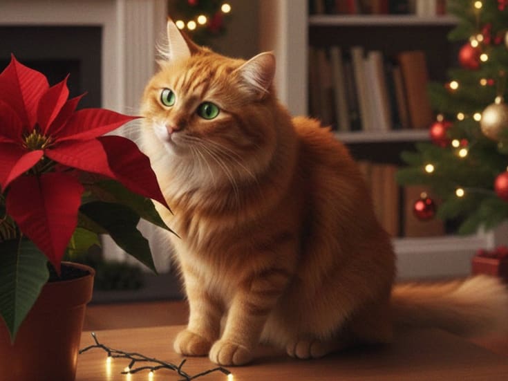 ASPCA y FDA alertan: las 4 plantas de Navidad que podrían intoxicar a tu gato sin que lo notes