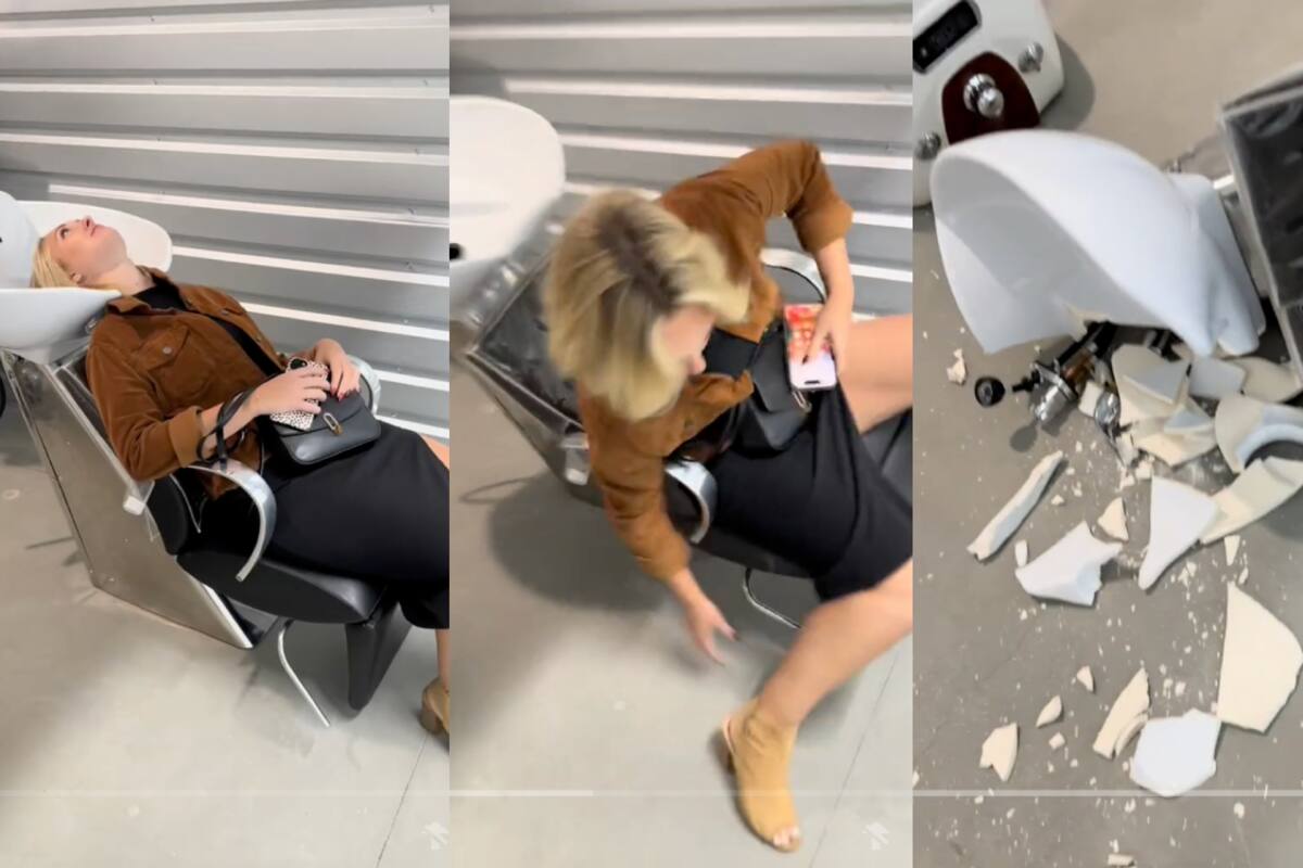 Mujer ROMPE un lavacabeza de exhibición en una tienda y el video arrasa en TikTok
