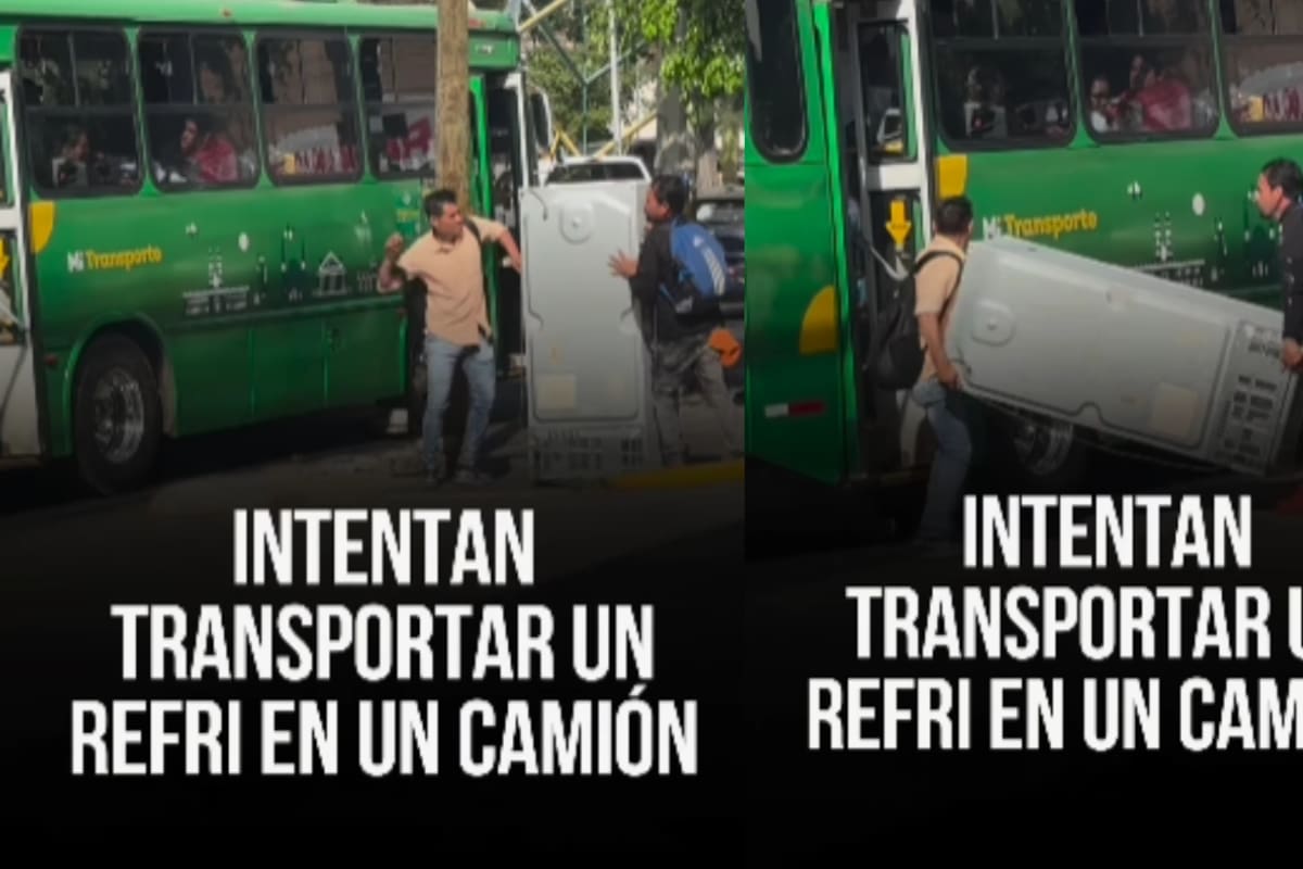 VIDEO: Personas intentan transportar un refrigerador entero en un camión y el resultado es inesperado