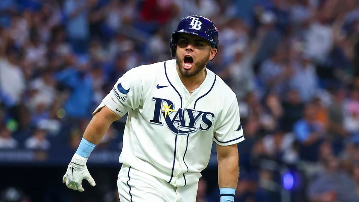 El mexicano Jonathan Aranda conectó cuadrangular y anotó la única carrera del juego 1 de la Serie Divisional entre Rays y Yankees. (Foto: IG @raysbaseball)