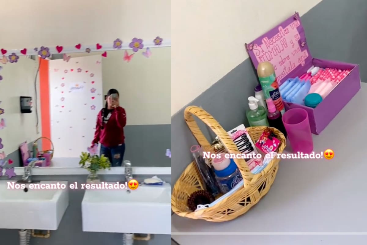 Alumnas toman la iniciativa y limpian y decoran el baño de su escuela (VIDEO)