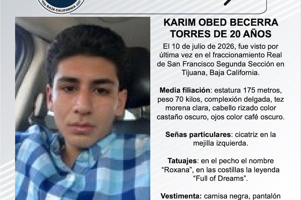 Se busca Karim Obed Becerra Torres de 20 años