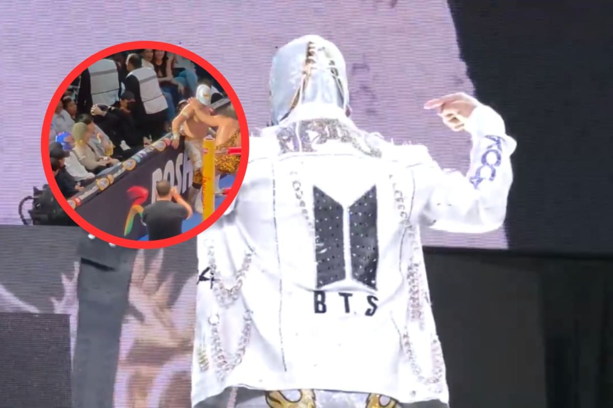 Integrantes de BTS sorprenden en la Arena México al convivir con Místico durante función de lucha libre