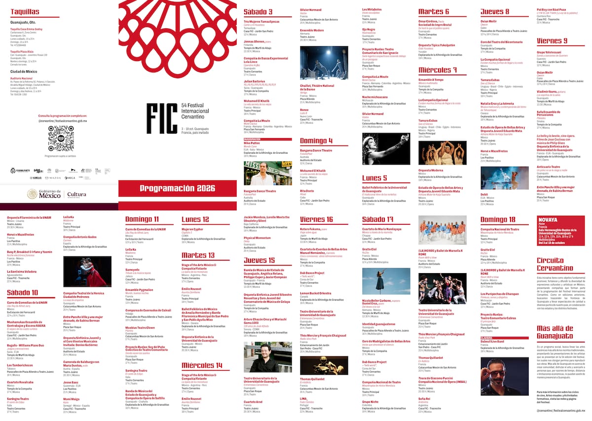 Cartelera Festival Internacional Cervantino