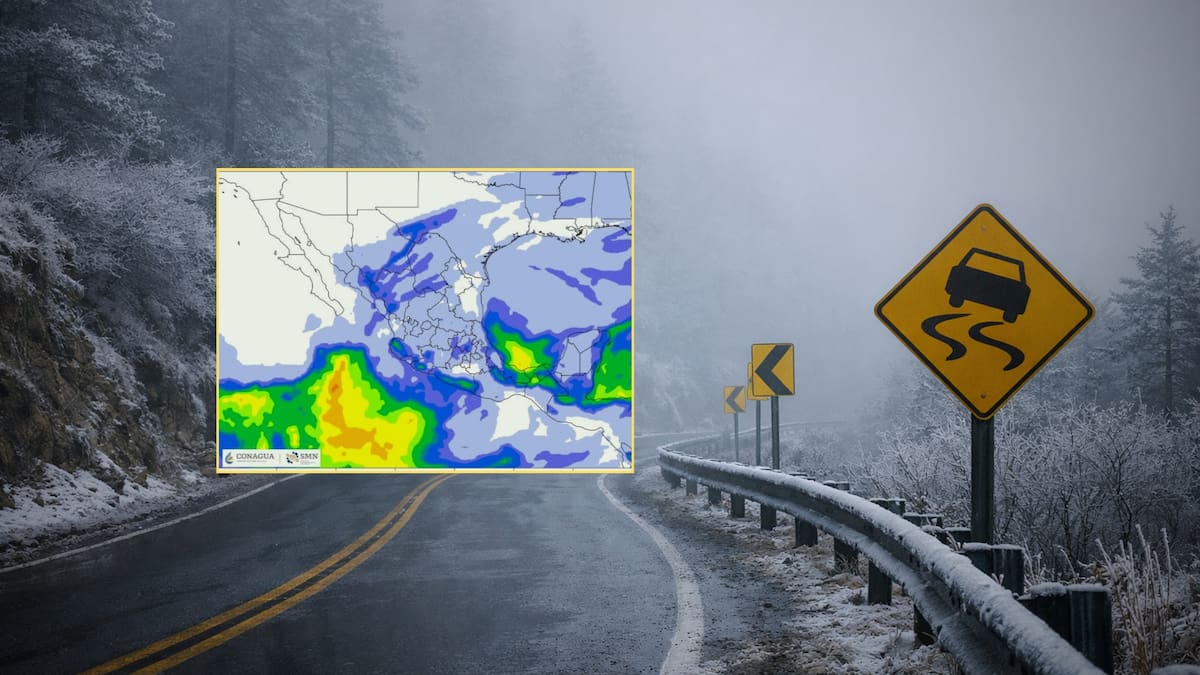 Tormenta invernal y nuevo frente frío traerán nieve y lluvia engelante en los próximos días: SMN adviertió heladas de hasta -15 °C y peligro en carreteras en estos estados