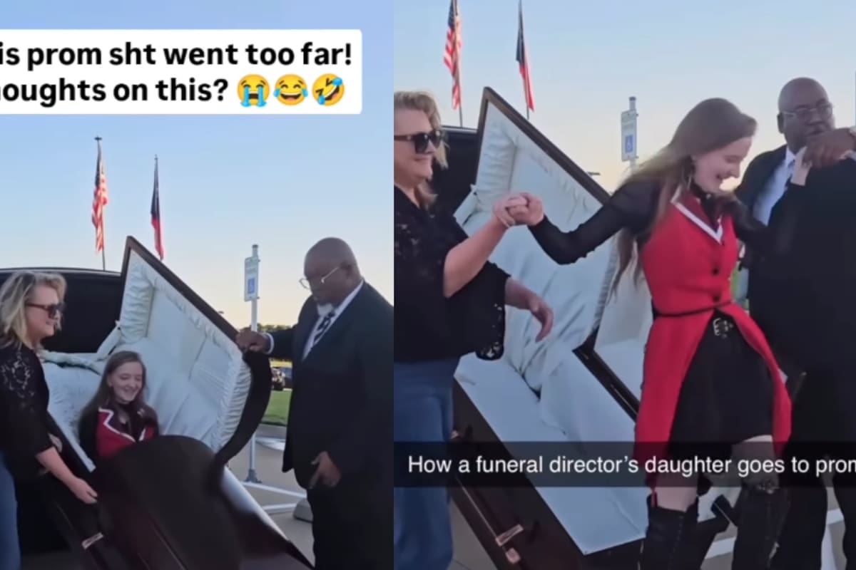 “El vestido y el que no sea gótica decepcionó”: Hija de director funerario causa sensación con su entrada a la graduación