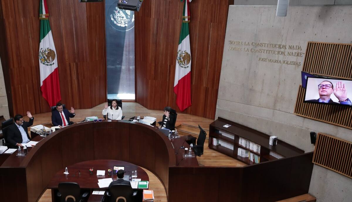 Imagen desde el interior de la sala del Tribunal Electoral del Poder Judicial (TEPJF). | Foto: Cortesía