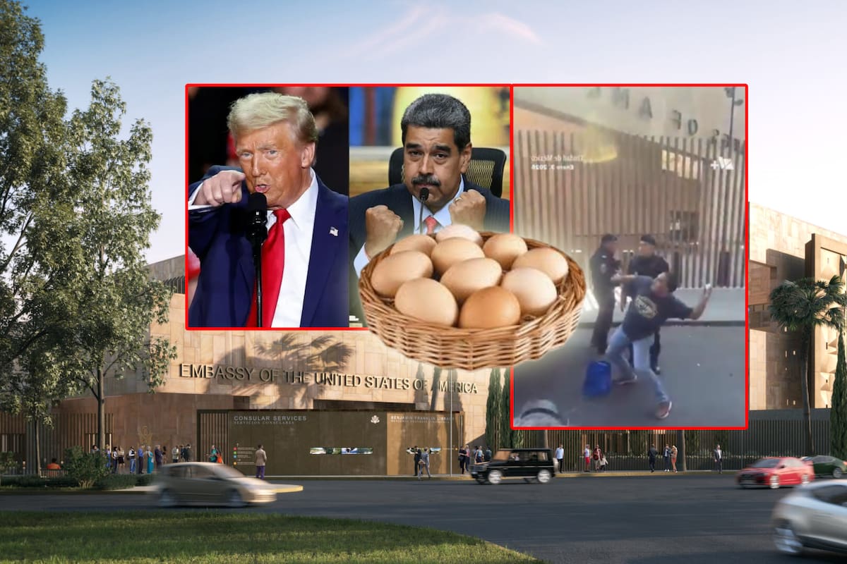 Tras rechazo a la intervención de EEUU en Venezuela para la captura de Maduro, se manifiestan con “huevazos” contra la Embajada de Estados Unidos en México