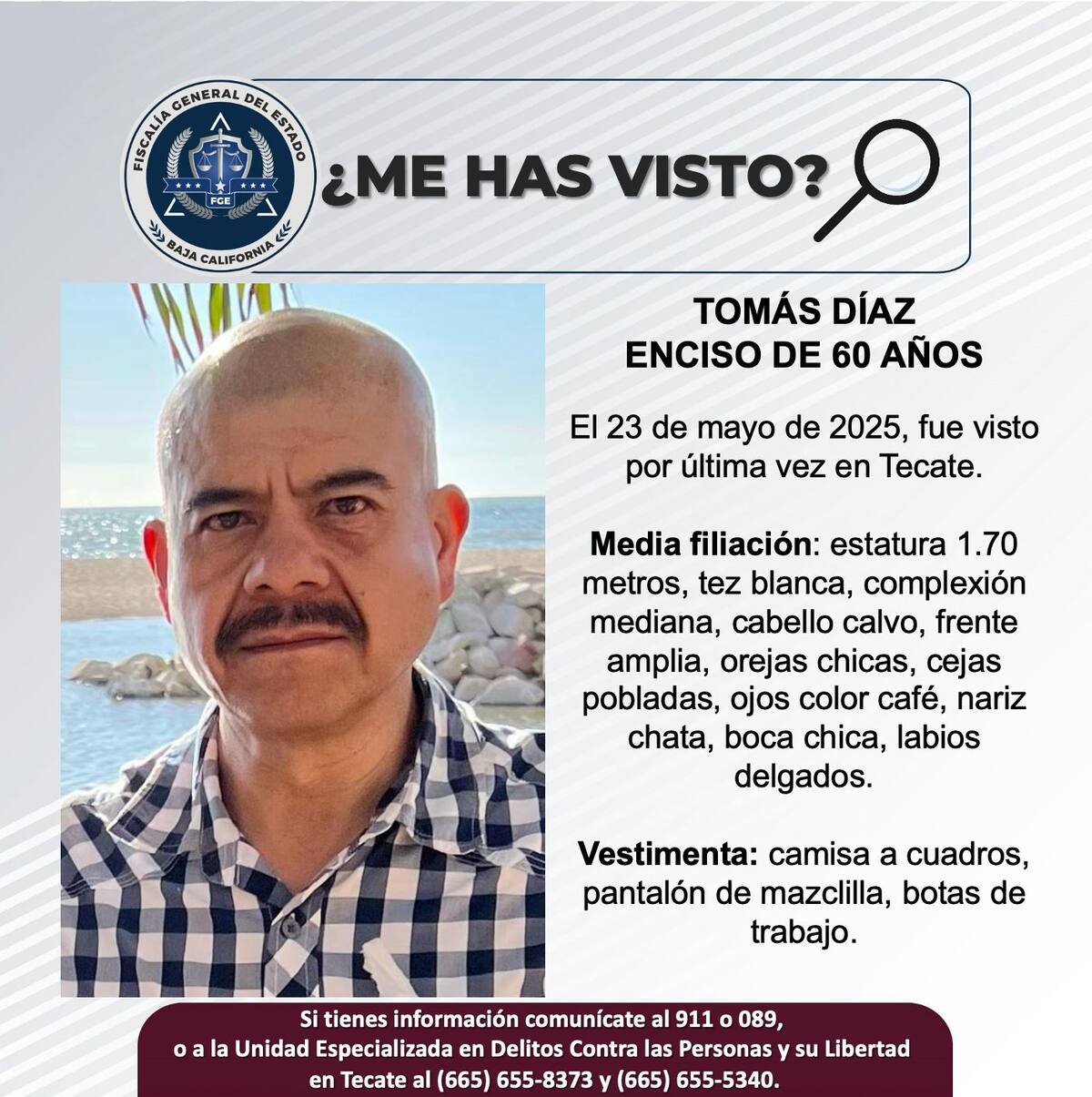 Fue visto por última vez el 23 de mayo de 2025.